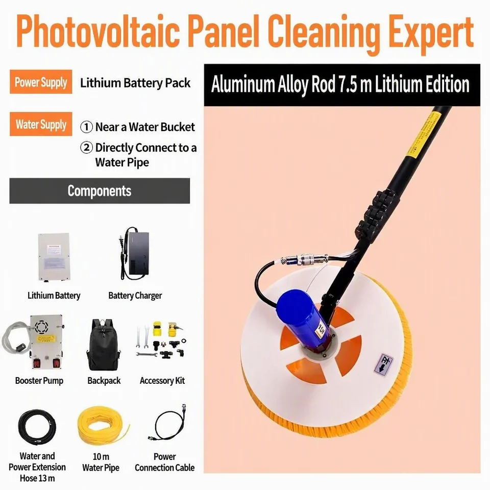Telescopic Electric Solar Cleaning Brush
